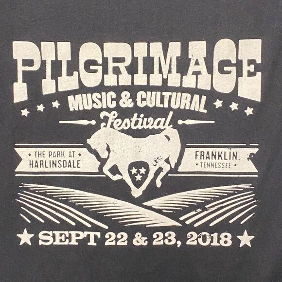 2018 Pilgrimage Music & Cultural Festival Jack White Chris Stapleton Shirt Sz L - Picture 5 of 9